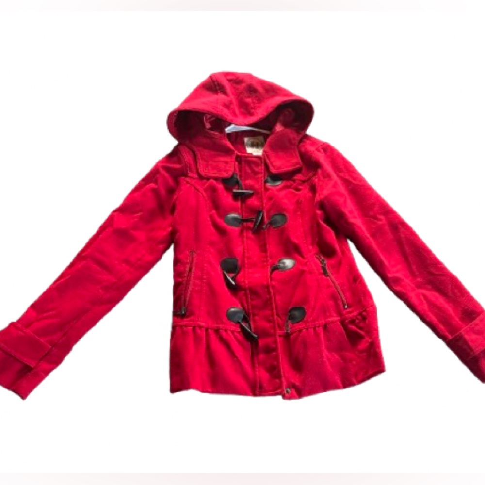 Hydraulicic girls hooded Peacoat with zipper size 8-10 (M)